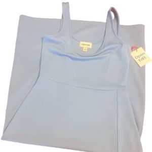 NWT Nordstrom Open Edit Baby Blue Slit Cotton Dress Size S